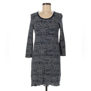 ATM Anthony Thomas Melillo 3/4 Sleeve Printed Stripe 100% Cotton Small Blue Mini